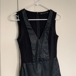 Zara Trafuluc dress with faux leather panels